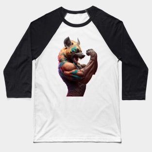 Hyena in Fighting Positoin Baseball T-Shirt